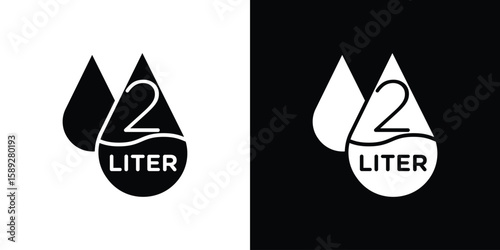 Liter icon. Black and white silhouette. Icon vector