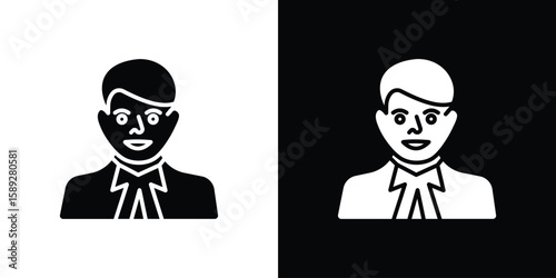 Lawyer icon. Black and white silhouette. Icon vector