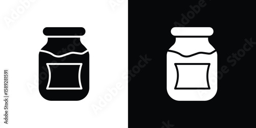Jar icon. Black and white silhouette. Icon vector