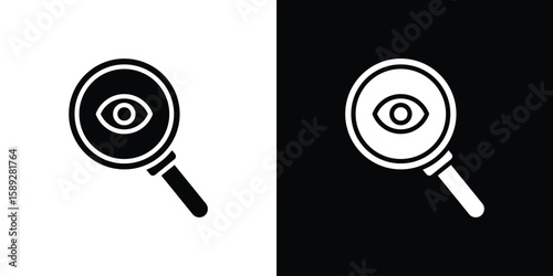 Investigation icon. Black and white silhouette. Icon vector