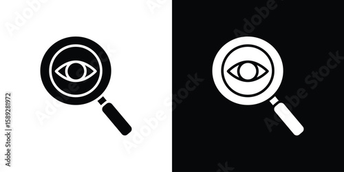 Investigate icon. Black and white silhouette. Icon vector