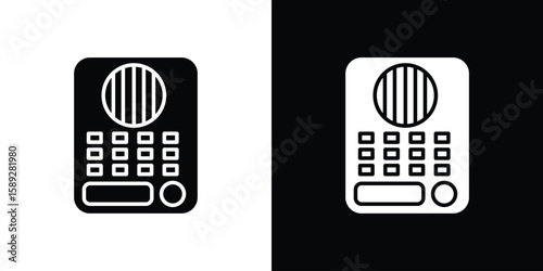 Intercom icon. Black and white silhouette. Icon vector