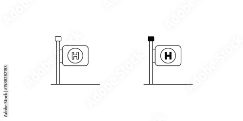 hotel set icon with white background vector stock illustration