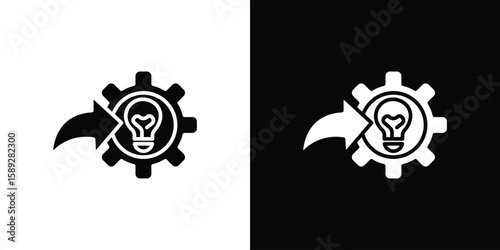 Implementation icon. Black and white silhouette. Icon vector