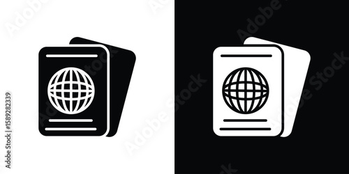 Immigration icon. Black and white silhouette. Icon vector