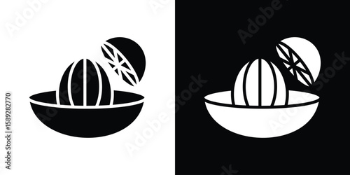 Hand Juicer icon. Black and white silhouette. Icon vector