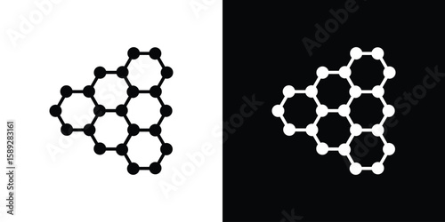 Graphene icon. Black and white silhouette. Icon vector