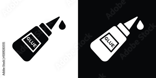 Glue icon. Black and white silhouette. Icon vector