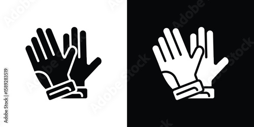 Gloves icon. Black and white silhouette. Icon vector
