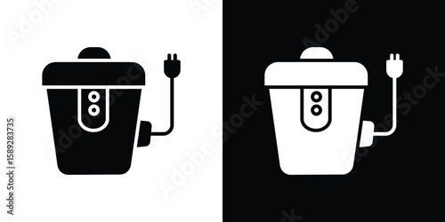 Garbage disposal icon. Black and white silhouette. Icon vector