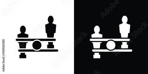 Foosball icon. Black and white silhouette. Icon vector