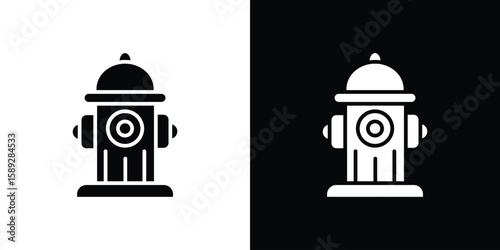 Fire hydrant icon. Black and white silhouette. Icon vector