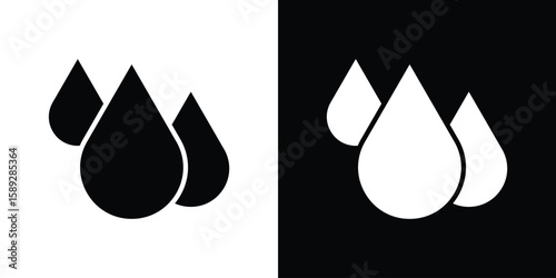 Drop icon. Black and white silhouette. Icon vector