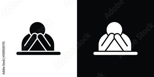 Depression icon. Black and white silhouette. Icon vector
