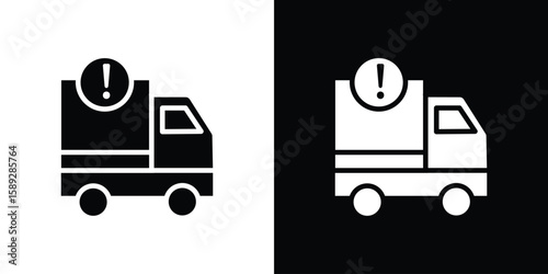 Delivery delay icon. Black and white silhouette. Icon vector
