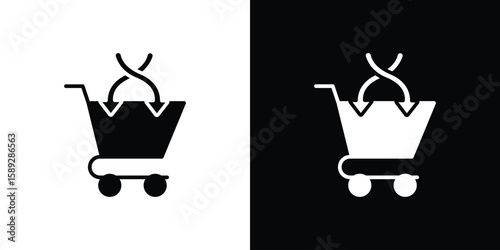 Cross sell icon. Black and white silhouette. Icon vector