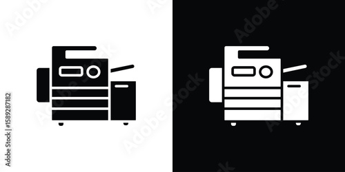 Copier icon. Black and white silhouette. Icon vector