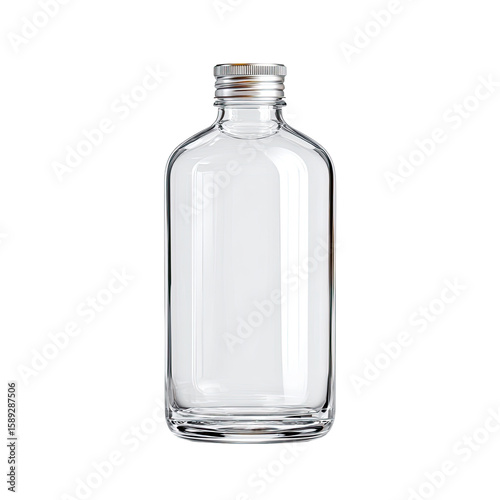 Wallpaper Mural Empty clear glass bottle with silver cap Torontodigital.ca