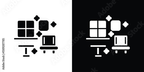 Clean Room icon. Black and white silhouette. Icon vector