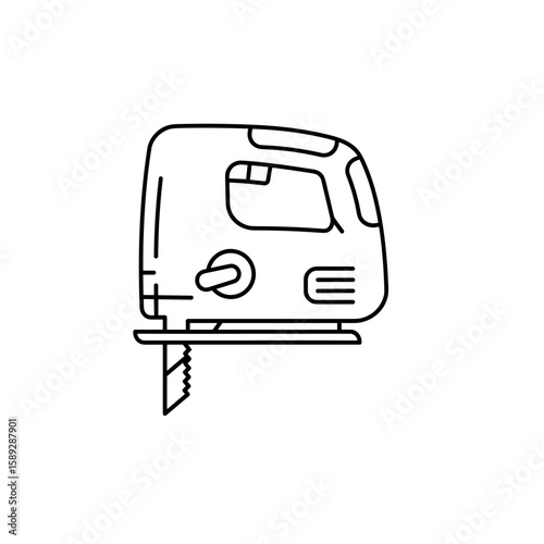 Electric Jigsaw Tool Icon. Power Saw Vector Illustration