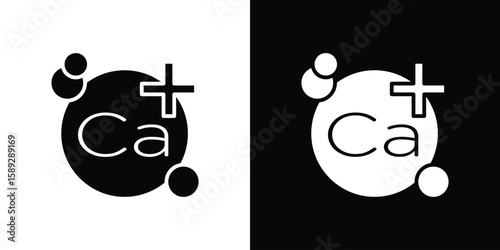 Calcium icon. Black and white silhouette. Icon vector