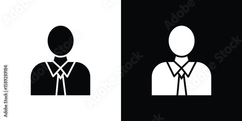 Businessman icon. Black and white silhouette. Icon vector