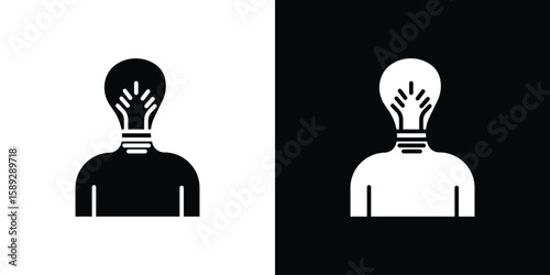 Brand awareness icon. Black and white silhouette. Icon vector