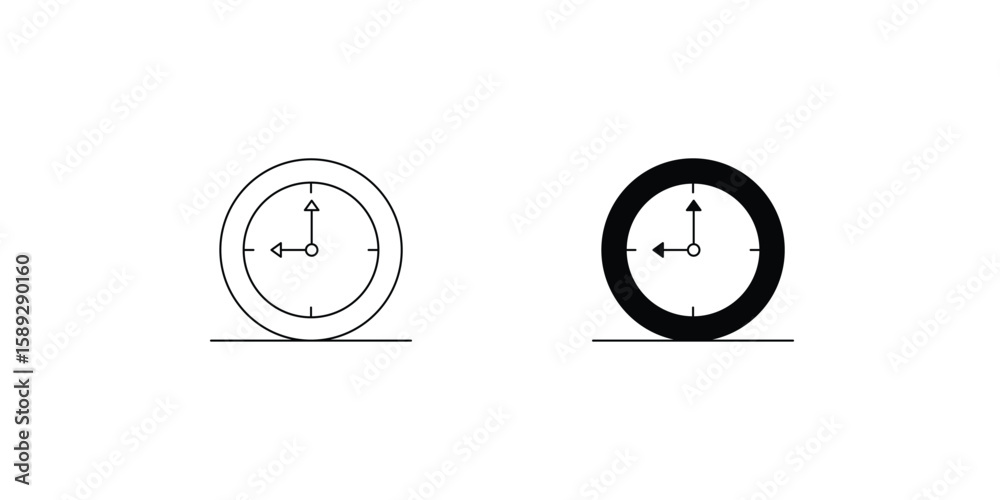 Obraz premium clock set icon with white background vector stock illustration