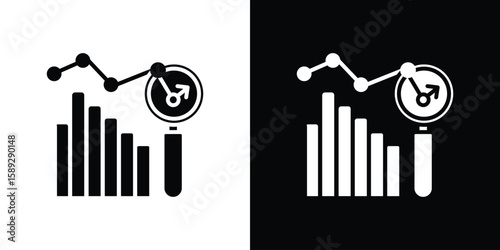 Benchmarking icon. Black and white silhouette. Icon vector