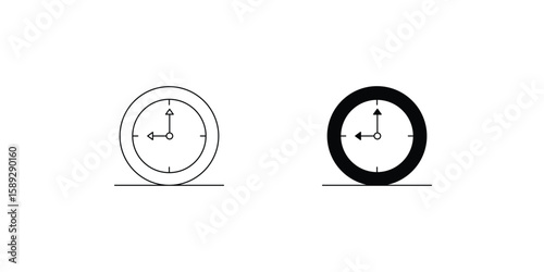 clock set icon with white background vector stock illustration