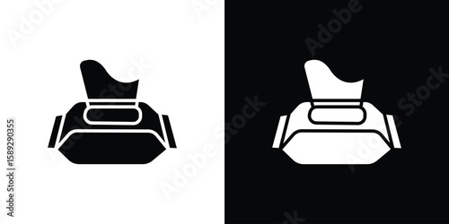 baby wipe icon. Black and white silhouette. Icon vector