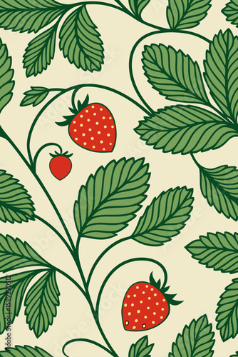 Strawberry leaves pattern nature fruit