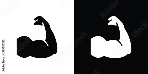 Arm icon. Black and white silhouette. Icon vector