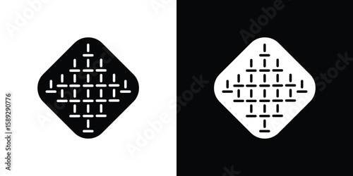 Anti skid feet icon. Black and white silhouette. Icon vector