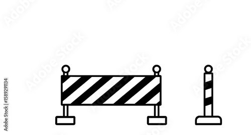  Construction barrier, Roadblock icon, Work zone sign, Caution barrier, Safety barrier, Construction warning, Barricade vector, Road sign, Traffic barrier, Warning stripes, Industrial zone, Work in pr