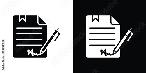 Agreement icon. Black and white silhouette. Icon vector