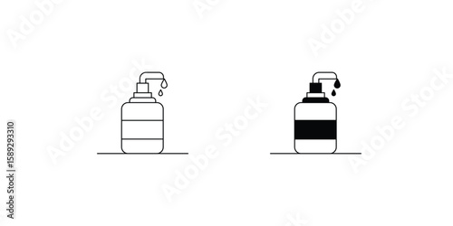 handwash set icon with white background vector stock illustration
