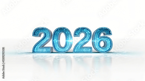 2026:  A New Year's Digital Design Isolated On Transparent Background