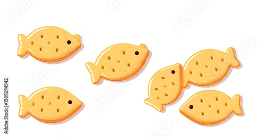 fish shaped, cat biscuits, illustration, pet treats, cartoon style, cute, snack, animal treats, kitty food, fish cookie, crunchy treats, vector, drawing, doodle, playful, pet snack, feline treat, fish