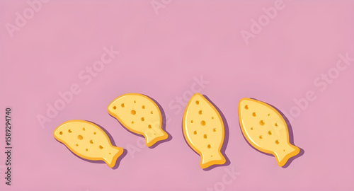 fish shaped, cat biscuits, illustration, pet treats, cartoon style, cute, snack, animal treats, kitty food, fish cookie, crunchy treats, vector, drawing, doodle, playful, pet snack, feline treat, fish