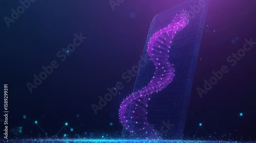 Abstract DNA helix digital rendering.