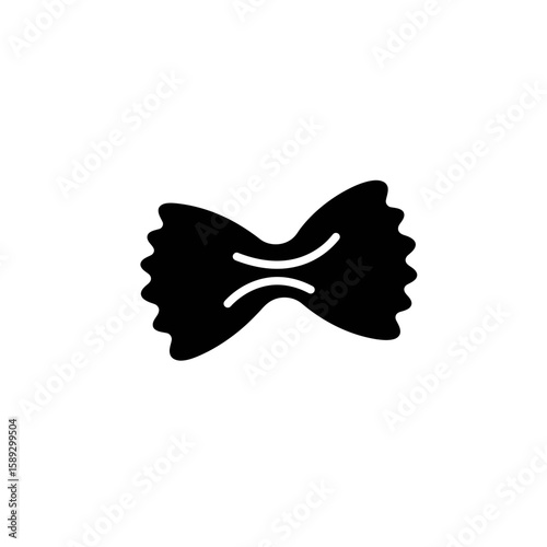 Silhouette of farfalle pasta with curved line detail
