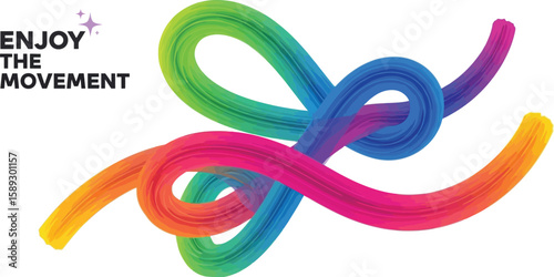 Colorful abstract fluid art flows smoothly across the frame on a clean white background, displaying a dynamic, modern design.