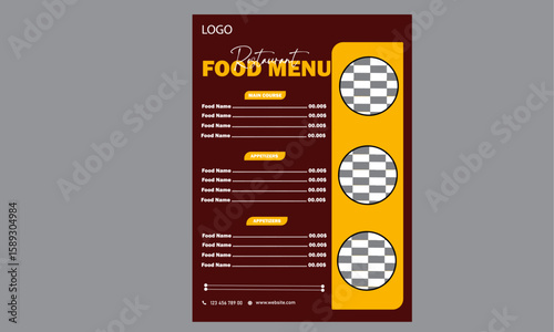 Corporate minimal food menu design template 