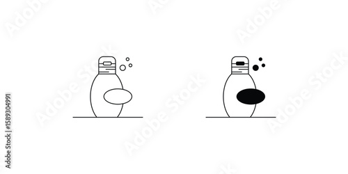 shampoo set icon with white background vector stock illustration