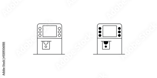 atm set icon with white background vector stock illustration