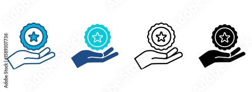 Branding Icon Set With Multiple Styles. Vector Illustration