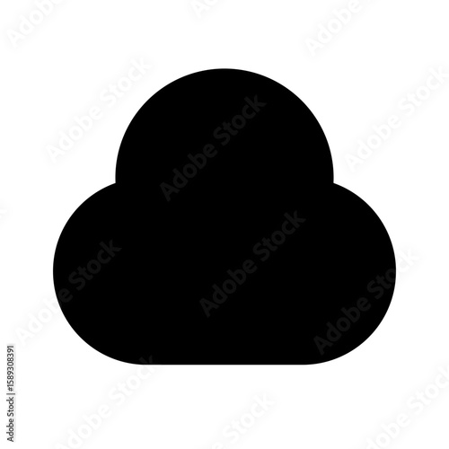 Modern cloud icon, solid fill symbol for weather or cloud computing 