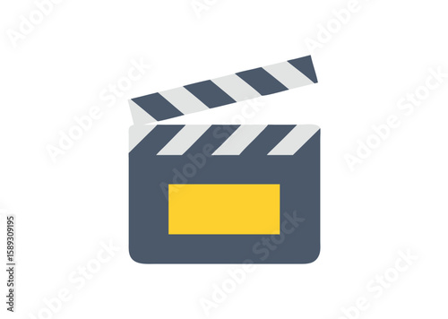 Movie clapperboard vector, Movie clapperboard icon illustration