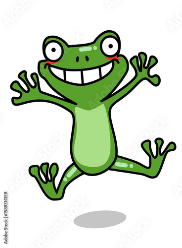 Illustration of a frog jumping